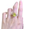 Longlong Joyería de Oro Nuevo Anillo de Plata S925 con Diamante de Alto Carbono Forma de Pera 10*12 Verde Oliva para Mujer Moda Estilo Europeo y Americano