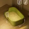 Bandeja de arena para gatos semi-cerrada extragrande, Alfombrilla desodorante y a prueba de salpicaduras gigante, Inodoro para gatos, Suministros para mascotas gatos Dropshipping