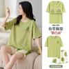 Pijama para Mujer Verano Manga Corta Dulce Estilo Coreano Dibujos Animados Estudiante Casual Holgado Talla Grande Ropa para Dormitorio Hogar con Almohadillas en el Pecho