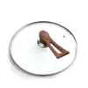 Tapa de vidrio templado para olla, tapa de acero inoxidable para wok, tapa para sartén de fondo plano, tapa universal para olla de cocina, accesorios para tapa de olla