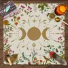 Mantel de Mesa de Tarot, Tela para Mesa y Sillas, Signo del Zodiaco, Tres Fases, Mantel de Luna y Flor, Hecho a Medida para Fiestas