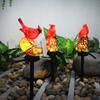 Navidad Nueva Luz Solar de Jardín Exterior Resina Patio Micro Paisaje Suelo Piña Pájaro Atmósfera Luz Decorativa