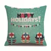 Funda de Almohada Unilateral con Patrón Navideño para Sala de Estar de Lino Funda de Almohada para Coche Funda de Almohada para Sofá Funda de Cojín para Mesita de Noche