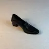 Temporada de Primer Encuentro~Estilo retro británico, casual y moderno, mocasines fáciles de usar para ir al trabajo, planos cómodos versátiles para mujer con punta profunda