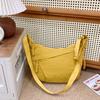 Bolso Cruzado de Moda para Niña Bolso de Hombro Sencillo de Gran Capacidad Estilo Japonés Texturizado Simple Bolso Dumpling para Viajes