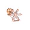 Pendientes de moda con pequeñas flores frescas Mori para mujer, con varilla de acero inoxidable perforada y clavos para las orejas, sin preocupaciones, a través de la frontera.