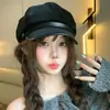 Nueva gorra de visera para mujer estilo newsboy para primavera y otoño, versátil y estiliza el rostro, elegante y con estilo, gorra de pintor