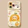 Funda de teléfono naranja adecuada para Apple 18 Pro Max, estilo pintura al óleo, 17 silicona, 16 con cordón, 15 iPhone 14 cubierta
