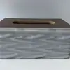 Caja de pañuelos para sala de estar, caja de almacenamiento de escritorio de cuero creativa de lujo ligero, caja de servilletas para dormitorio, caja de pañuelos simple para el hogar