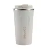 Copo de Café Côncavo e Convexo para Comércio Exterior, Copo Térmico Portátil de Aparência Sofisticada, Montável no Carro Novo de Aço Inoxidável Simples Fornecimento Direto do Fabricante