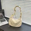 Bolsa de axila de nailon con cordón estilo francés en stock, modelo nuevo 2026, bolso de hombro de color liso fresco, bolso casual versátil y moderno