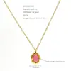 Joyería Nueva Transfronteriza Acero Inoxidable 316 Collar Chapado en Oro de 14K Joyería para Mujeres Colgante de Piedra Natural Moda Europea y Americana para Mujeres Venta al por Mayor