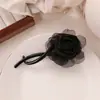 Grampo de Cabelo Torcido Flor Rosa Seca Feminino 2025 Novo Presilha de Disco para Parte de Trás da Cabeça Presilha de Tubarão Acessório de Cabeça