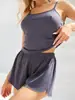 Ropa de estar para mujer de venta caliente transfronteriza, camisola de color liso con shorts, elástica, casual, acanalada, estilo europeo y americano, pijama para mujer