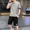 Camiseta de Manga Curta Terno Masculino Marca Tendência Moda Estilo Coreano Novo Casual Esporte Solta Verão Camiseta Solta para Homem