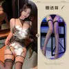 Fragancia Night Ting Lencería Morada Sexy Cuello Colgante Encaje Push-up Anillo para Pierna Sexy Traje