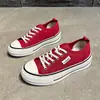 Zapatos de Lona Slip-On con Suela Gruesa y Bloques de Color para Mujer, Verano 2026, Tenis Ligeros y Transpirables, Zapatos Casuales Versátiles con Cordones y Suela Suave para Mujer