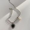 Pulseira de borla retrô de luxo de luxo de prata esterlina 925 com borla de amor feminina, design de nicho, joias requintadas de estilo frio