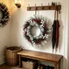 Guirlanda de Natal mais vendida da Amazon para decoração transfronteiriça com pinhas e frutos brancos, para pendurar na parede, decoração macia, enfeite pendurado para atmosfera de festa