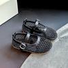 Sapatos Mary Jane Vazados de Malha Plana Sapatos Femininos 2025 Novo Verão Preto Respirável Suaves Sapatilhas de Balé