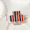 Gorese Xadrez Britânico Color Block Listras Verticais Presilhas de Garra Apliques Cabelo Meio Preso Simples para o Dia a Dia Presilha de Tubarão Acessórios de Cabelo