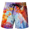 2023 Amazon comercio exterior nuevo color deportivo impresión 3D pareja hombres y mujeres absorbente de sudor pantalones de playa shorts con graffiti