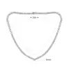 Collar de tenis de cobre en forma de V de 4 mm con circonita incrustada Estilo europeo y americano hip-hop lujo ligero alta costura Versátil ventas directas de fábrica
