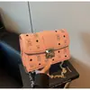 Bolsa Pequena Color Block Nova Tendência Primavera 2026 Estampada de Luxo Leve para Mulheres, Bolsa de Ombro Fashion com Corrente, Bolsa Transversal Pequena Quadrada