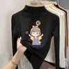 Y2320# camisa de gola alta infantil da CUHK outono/inverno Joker meninas novo estilo estrangeiro manga longa quente casaco de base