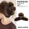 Pinza de pelo grande, voluminosa, de felpa floral para mujer, otoño/invierno, estilo de alta gama, pinza de pelo de lazo, nuevo clip de tiburón estilo coreano