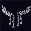 Joias doces estilo coreano novo joias de diamante brilhante populares folhas folhas franja gotas de cristal brincos brincos brincos