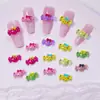 Lazo colorido dulces accesorios para arte de uñas resina lindos pequeños accesorios tridimensionales aretes DIY pinzas para el cabello decoraciones de uñas