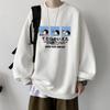 Suéter con forro polar para hombre de manga larga, moda de otoño e invierno, camiseta de hombre moderna, cuello redondo, holgada, talla grande, casual para pareja, estilo Hong Kong, camiseta base