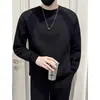 Sudadera muy elegante, de talla grande, con cuello redondo para hombres y mujeres, perfecta para otoño e invierno, con un estilo coreano relajado, y adecuada para figuras petite.