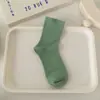 Meias Brancas para Mulheres, Estilo Japonês Moderno para Primavera e Verão, Meias de Cano Médio com Barra Solta, Meias para Gestantes Sem Costura, Meias de Algodão Soltinhas
