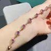 Pulseira Alexander cultivada em laboratório cravejada com múltiplas gemas prata de lei s925 cravejada com pedras que mudam de cor