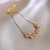 Pulsera de Flor con Circonita Bañada en Oro Real de 18 Quilates, Lujo Accesible, Sensación de Alta Gama, Moda de Nicho, Joyería de Mano Versátil para Mujer