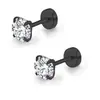 Aretes de botón de acero inoxidable de cuatro puntas con circonita, tachuelas integradas minimalistas para el cartílago de la oreja, aretes de lujo ligero de alta gama con bolitas redondas, discos redondos y mariposas