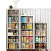 Estantería de Piso para Dormitorio Sala de Estar Gabinete de Bocadillos Juguetes para Niños Cosméticos con Ruedas Gabinete de Cajones Sandwich de Múltiples Niveles