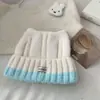 Gorro de Punto con Orejas de Gato y Bloques de Color Dulce y Lindo para Mujer Otoño Invierno Cálido Adelgazante Facial Sombrero de Lana Turbante Sombrero para Clima Frío