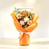 Buquê de girassol de crochê feito de fio, flores artificiais tricotadas à mão, presente de feriado, decoração de mesa estilo ins