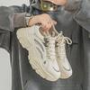 Sapatos Casuais Esportivos Juvenis Respiráveis de Malha de Inverno Masculino Antiderrapantes com Sola Grossa que Aumentam a Altura Tênis de Corrida Brancos para Pai