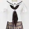 Atacado Cor Pura Estilo Preppy Japonês Uniforme de Marinheiro Lenço JK Lenço Triângulo Grande de Seda Fosca Gravata Borboleta