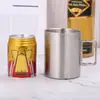 Copo de Cerveja de Aço Inoxidável 304 de Camada Dupla com Alça Dobrável para Uso Externo Copo de Água Isolado Natural 500ml
