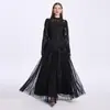 Toma Real del Nuevo Top de Malla con Mariposa Tridimensional para Adelgazar la Cintura, Encaje Jacquard Francés con Lentejuelas y Empalme