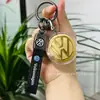 Colgante con Logo de Coche Dorado Personalización de LOGO Oro Puro 999 Llavero de Cuero Regalo para Dueño de Coche Tráfico Conducción Colgante Venta al por Mayor
