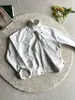 Chaqueta Harrington de rayas blancas a doble cara intelectual, abrigo unisex, estilo old money, simple y versátil para ir al trabajo