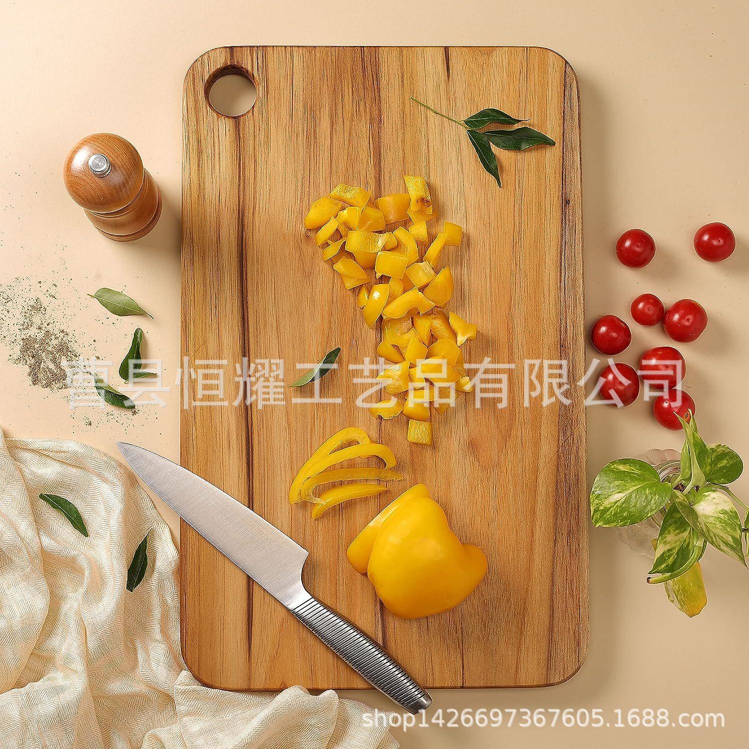 双面柚木切菜板 厨房蔬菜切菜板家用实木案板可定 制BSCI