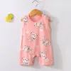 Enterizo de Verano sin Mangas para Bebés Niños y Niñas, Estilo Coreano Dibujos Animados Algodón Ropa para Gatear, Mono de Bebé de Moda