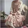 Estilo Francês Retro Estilo Pastoral Temperamento Artístico Avental Doméstico Cozinha Avental à Prova de Óleo Estilo Nórdico Avental de Cor Sólida